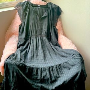 Old Navy 2X Plus Gray Short Sleeve Sheer Dress